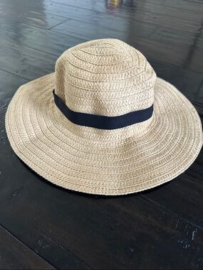 Madewell packable braided straw with Black Band NWT